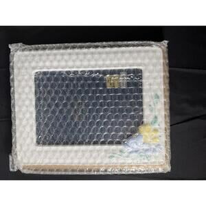 Vintage‎ Hallmark Ceramic Picture Frame w/ yellow/blue flowers. BRAND NEW IN BOX
